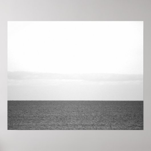 Schwarz-Weiß-Meerblick Horizont 16x20 Poster (Vorne)