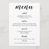 Schwarz-Weiß-Menü Menükarte (Vorderseite)