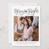 Schwarz-Weiß-Merry-Bright-Foto Weihnachten (Vorderseite)