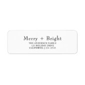 Schwarz-weiß Merry Bright Weihnachts-Rücksendeadre (Vorne)