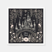 Schwarz-Weiß-Messe Burg Serviette (Vorderseite)