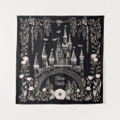 Schwarz-Weiß-Messe Burg Wandteppich (Vorderseite)