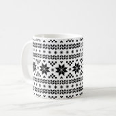 Schwarz-Weiß-Messe-Isle-Muster Kaffeetasse (Vorderseite Links)