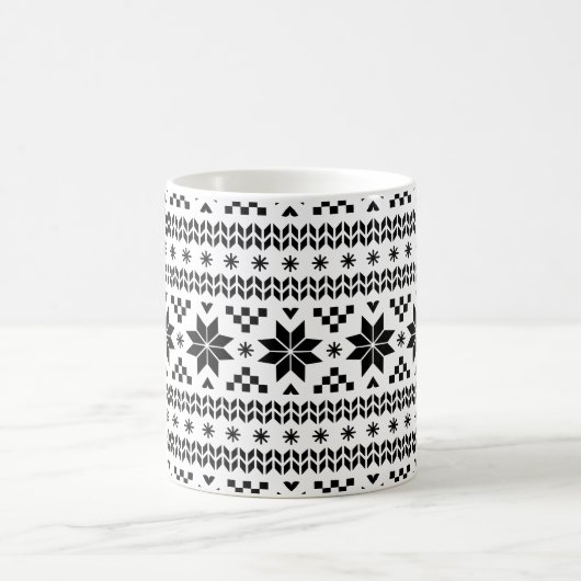 Schwarz-Weiß-Messe-Isle-Muster Kaffeetasse (Mittel)