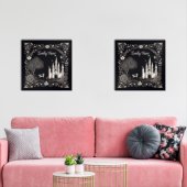 Schwarz-Weiß-Messe Schloss mit Pferd Bilderwand Sets (Wohnzimmer)