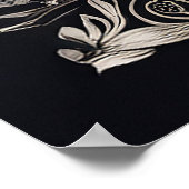 Schwarz-Weiß-Messe Schloss mit Pferd Poster (Ecke)