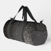 Schwarz-Weiß-Metallischer Glitzer Luxuriöser Glam Duffle Bag (Rechte Ecke)