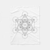 Schwarz-Weiß-Metatron-Würfel Fleecedecke (Vorderseite)