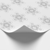 Schwarz-Weiß-Metatron-Würfel Geschenkpapier (Ecke)