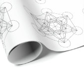 Schwarz-Weiß-Metatron-Würfel Geschenkpapier (Rolleneckpunkt)