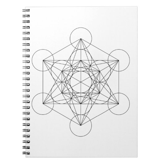Schwarz-Weiß-Metatron-Würfel Notizblock (Vorderseite)
