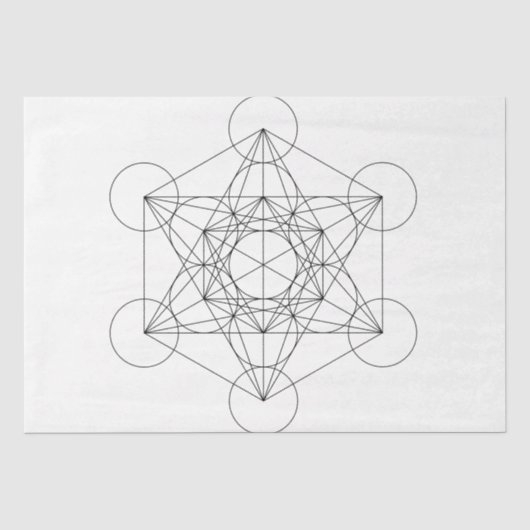 Schwarz-Weiß-Metatron-Würfel Seidenpapier (Vorderseite)