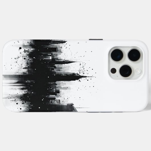 Schwarz-Weiß-Metropole Case-Mate iPhone Hülle (Rückseite (Horizontal))