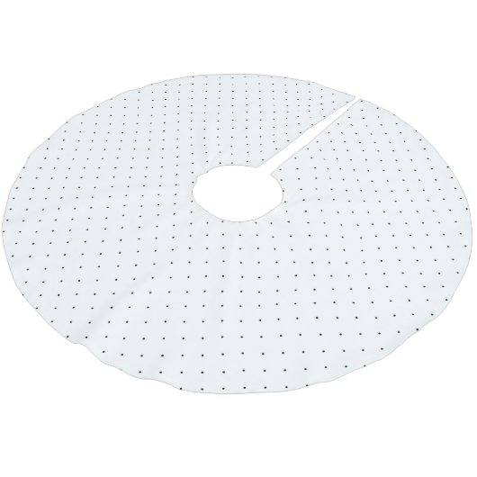 Schwarz-Weiß-Micro-Polka-Punkt 2 Polyester Weihnachtsbaumdecke (Schrägansicht)