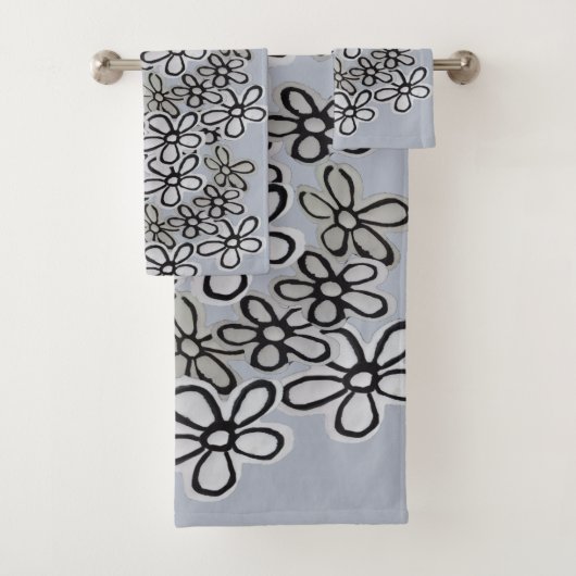 Schwarz-Weiß-Milchmuster Badhandtuch Set (Insitu)