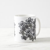 Schwarz-Weiß-Milchmuster Kaffeetasse (VorderseiteRechts)