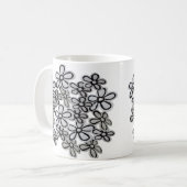 Schwarz-Weiß-Milchmuster Kaffeetasse (Vorderseite Links)