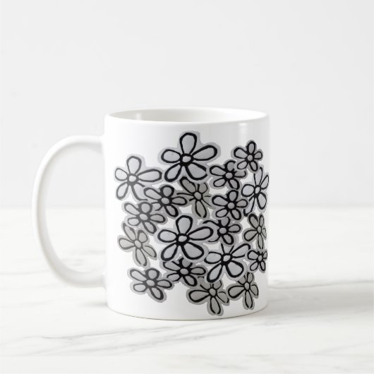 Schwarz-Weiß-Milchmuster Kaffeetasse (Links)