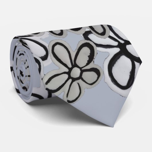 Schwarz-Weiß-Milchmuster Krawatte (Gerollt)