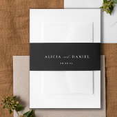 Schwarz-Weiß-Mindest-Script-Einladung Einladungsbanderole