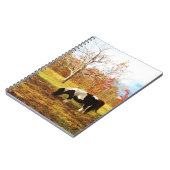 Schwarz-Weiß-Miniaturpony / Pferd Notizblock (Linke Seite)