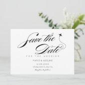 Schwarz-Weiß-Miniaturreise Save The Date (Stehend Vorderseite)