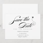 Schwarz-Weiß-Miniaturreise Save The Date (Vorne/Hinten)