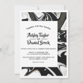 Schwarz-Weiß-Minimal Abstrakt-Moderne Hochzeit Einladung (Vorderseite)