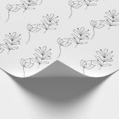 Schwarz-Weiß-Minimal-botanisches Packpapier (Ecke)