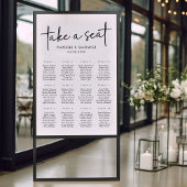 Schwarz-Weiß-Minimal-Brautparty-Sitzkarte Poster