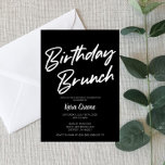 Schwarz-Weiß-Minimal-Brunch-Einladung Einladung<br><div class="desc">Dies ist eine Schwarz-Weiß-Einladung zum Geburtstag-Brunch. Minimale Minimalistische Bauweise. B-Day Invite. Typ-Girl-Junge Mann schlicht</div>