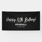 Schwarz & Weiß Minimal Custom Happy Birthday Banne Banner (Horizontal)