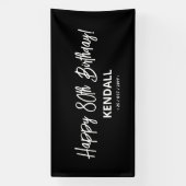 Schwarz & Weiß Minimal Custom Happy Birthday Banne Banner (Vertikal)