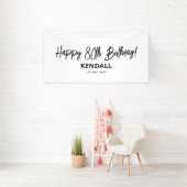 Schwarz & Weiß Minimal Custom Happy Birthday Banne Banner (Insitu)