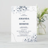 Schwarz-Weiß-Minimal-Einladung zur Hochzeit Einladung (Stehend Vorderseite)