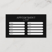 Schwarz & Weiß, Minimal, elegant, Salon Terminkarte (Rückseite)