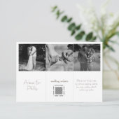 Schwarz-Weiß-Minimal-Foto-Collage Hochzeit Begleitkarte (Stehend Vorderseite)