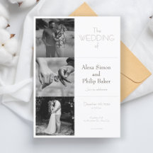 Schwarz-Weiß-Minimal-Foto-Collage Hochzeit