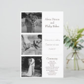 Schwarz-Weiß-Minimal-Foto-Hochzeitsprogramm (Stehend Vorderseite)