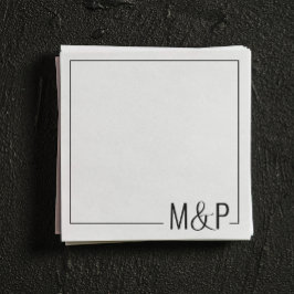 Schwarz-Weiß-Minimal-Hochzeit klassisch Serviette