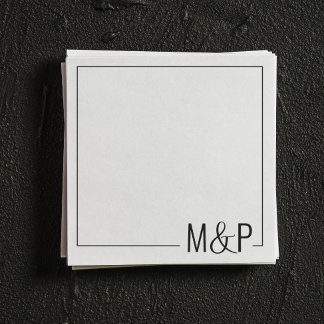 Schwarz-Weiß-Minimal-Hochzeit klassisch Serviette