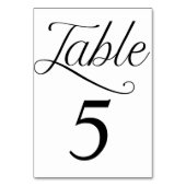 Schwarz-Weiß-Minimal-Hochzeitskarten Tischnummer (Vorderseite)
