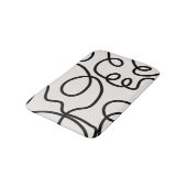 Schwarz-Weiß-Minimal-Linie Pinselstriche Badematte (Schrägansicht)