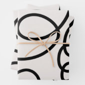 Schwarz-Weiß-Minimal-Linie Pinselstriche Geschenkpapier Set (Beispiel)