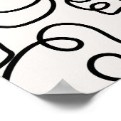 Schwarz-Weiß-Minimal-Linie Pinselstriche Poster (Ecke)