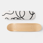 Schwarz-Weiß-Minimal-Linie Pinselstriche Skateboard (Horizontal)
