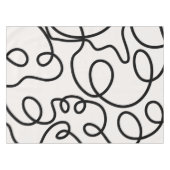 Schwarz-Weiß-Minimal-Linie Pinselstriche Tischdecke (Vorderseite (Horizontal))