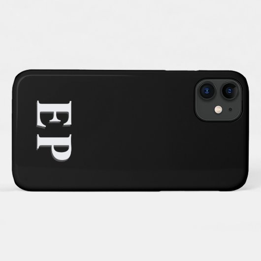 Schwarz/Weiß | Minimal Modern Initial Monogram Case-Mate iPhone Hülle (Rückseite (Horizontal))