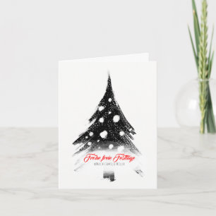 Schwarz weiß, minimal, moderne Weihnachtskarten Feiertagskarte