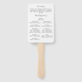 Schwarz-Weiß-Minimal Modernes Floral-Programm Fächer (Rückseite)